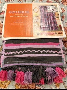Opalhouse Pink, Purple & Black Tassel Shower Curtain